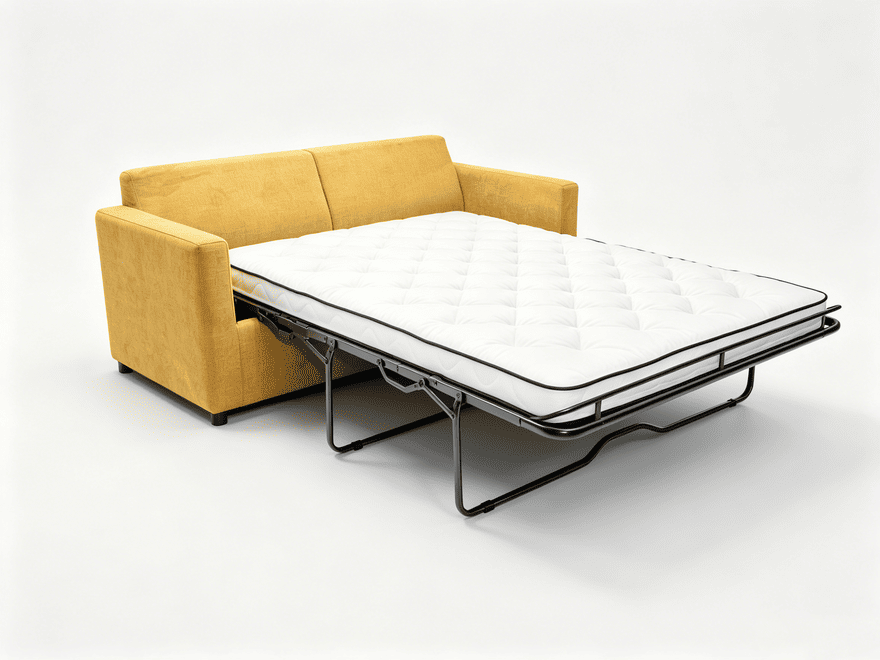 Meccanismo per divano letto ripiegabile a tre strati